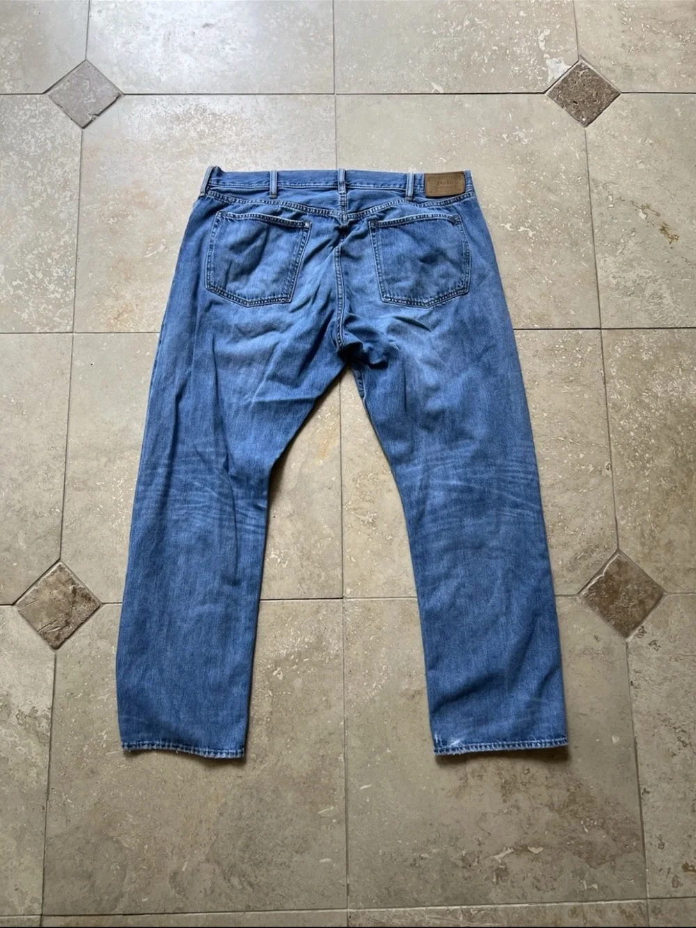 Polo Ralph Lauren Men's Denim Distressed Dungaree Jeans Size 38